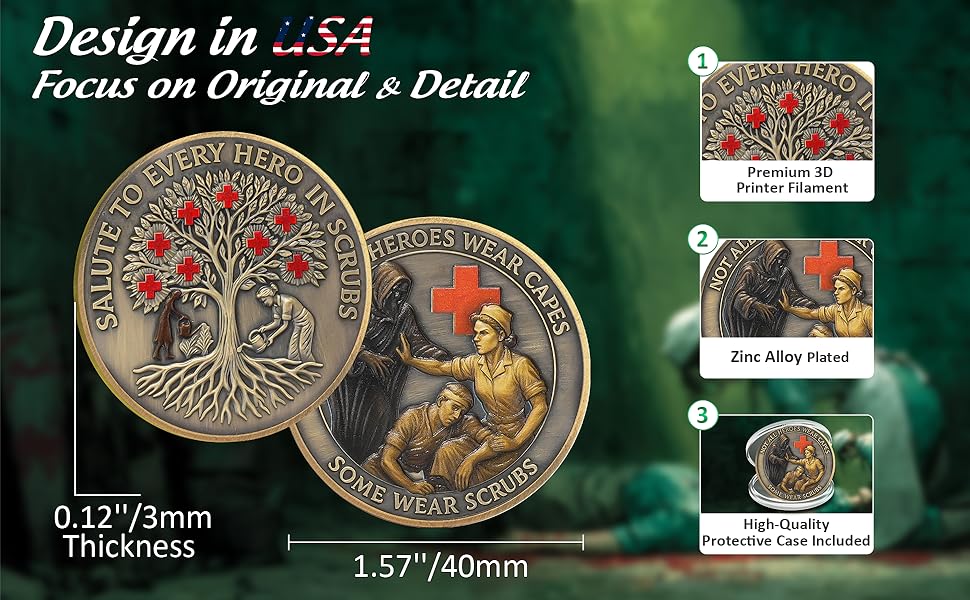 EMT Tree of Life Nurses Prayer Coin