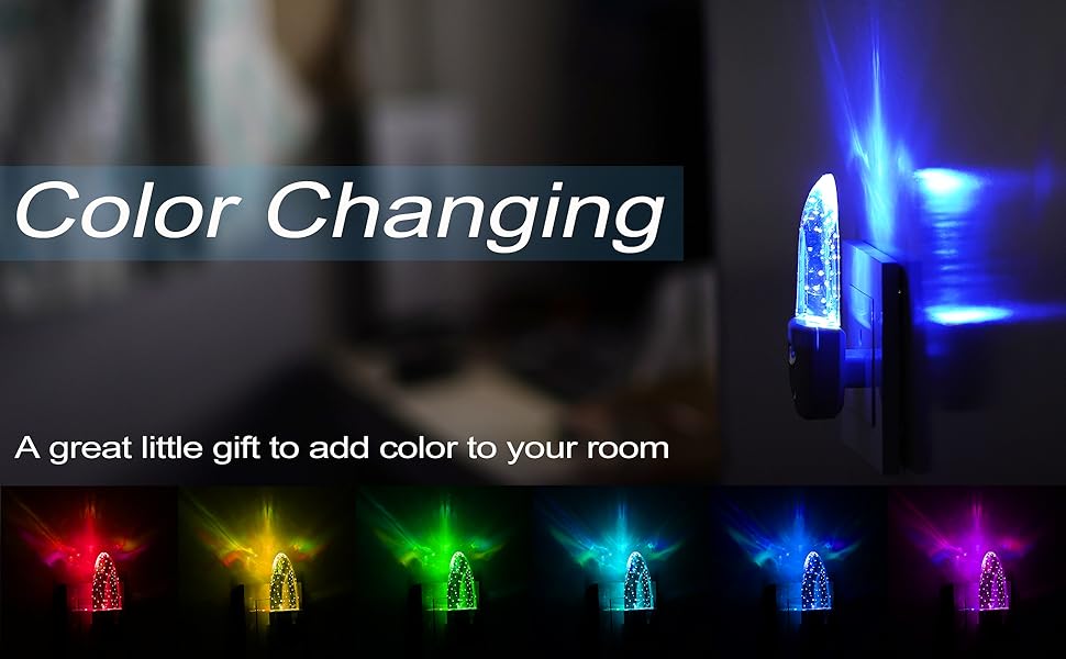 Color Changing Night Lights Plug into Wall, 4 Pack, RGB Led Nightlights