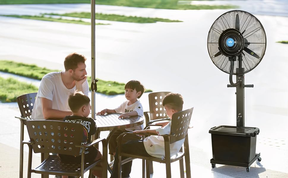 LIGELISI High Power Misting Fan All Metal 26 inch 260W