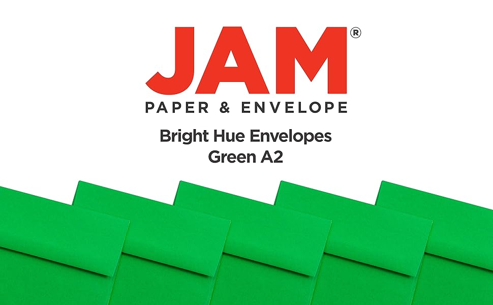 jam paper green A2 envelopes