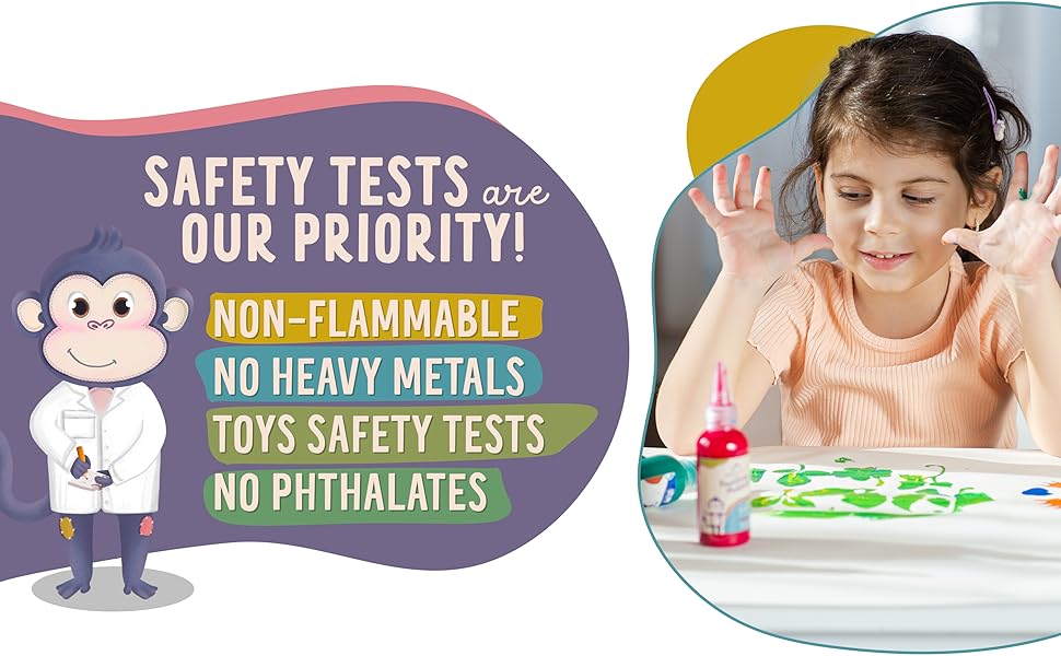 MOONKEE Washable Paint Kids Set Non Toxic Safe Full Kit of 8 Assorted