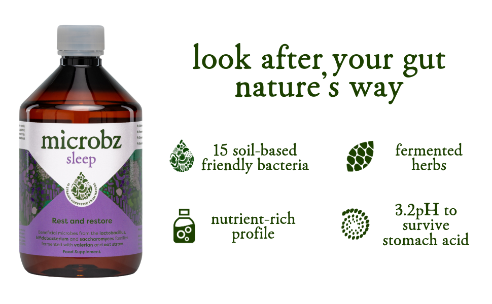 microbz sleep liquid probiotic beneficial bacteria daily supplement fermented herbs gut immunity