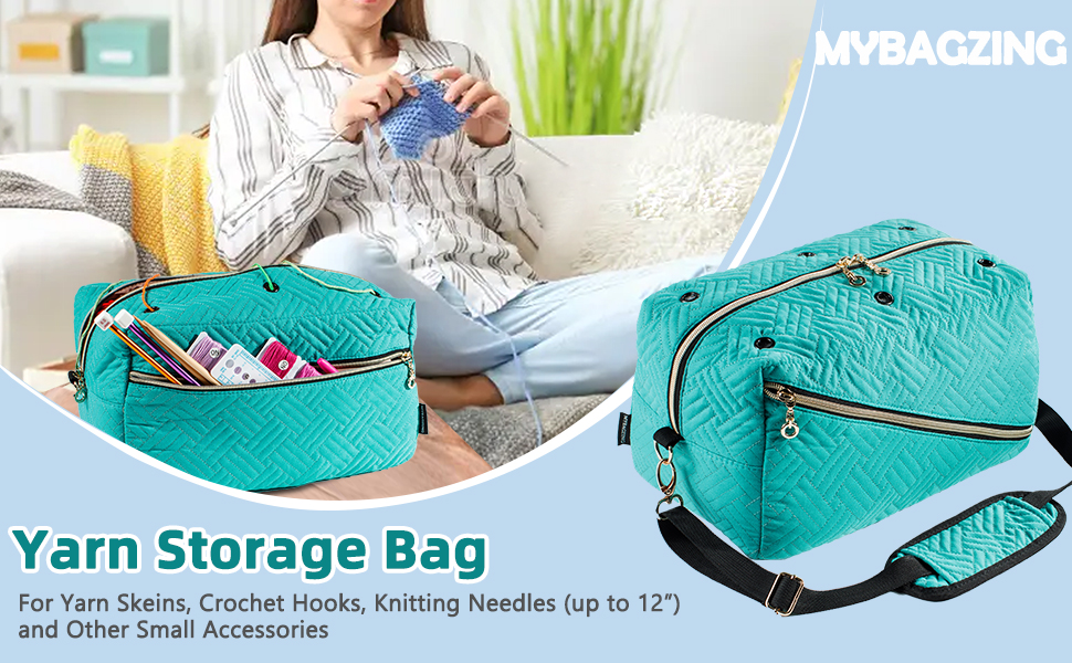 MYBAGZING Crochet Bag Organizer Knitting Bag Yarn
