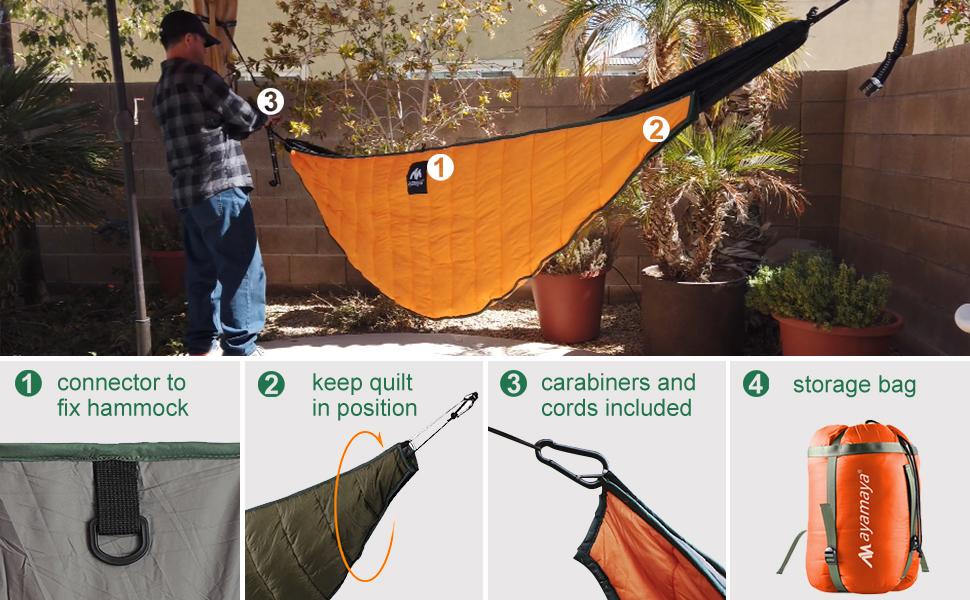 ayamaya Hammock Underquilt Large Size 250x130cm Full Length 3 Season