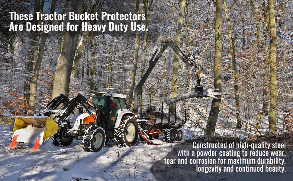 Doppy 2Pcs Tractor Bucket Protector,Ski Edge Protector