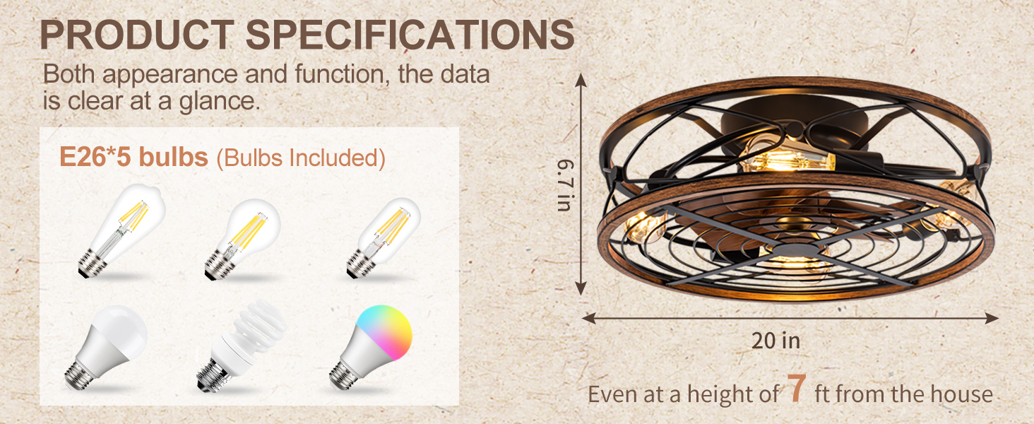 Enclosed Ceiling Fans with Light