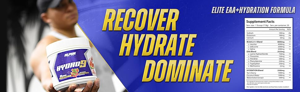 Alpha Supps Hydro 9 supplement facts banner