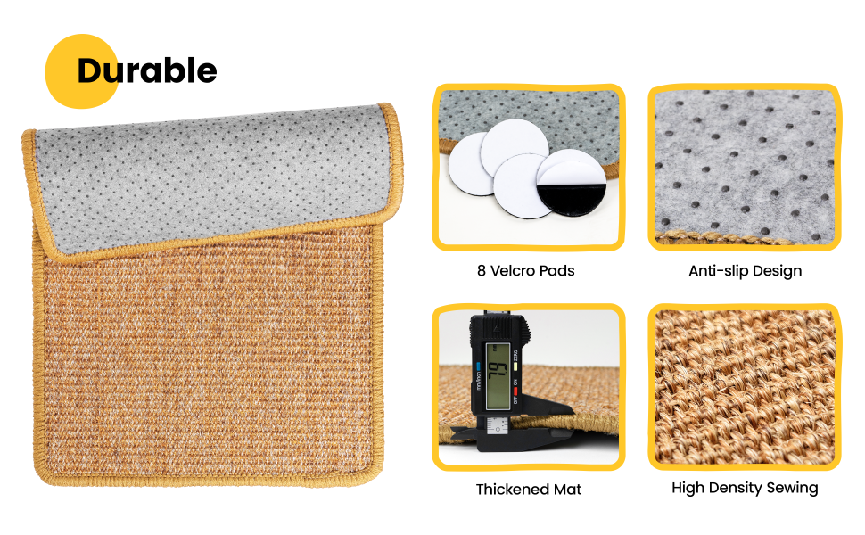 Conlun Cat Scratcher Mat,Natural Sisal Cat Scratch Pad