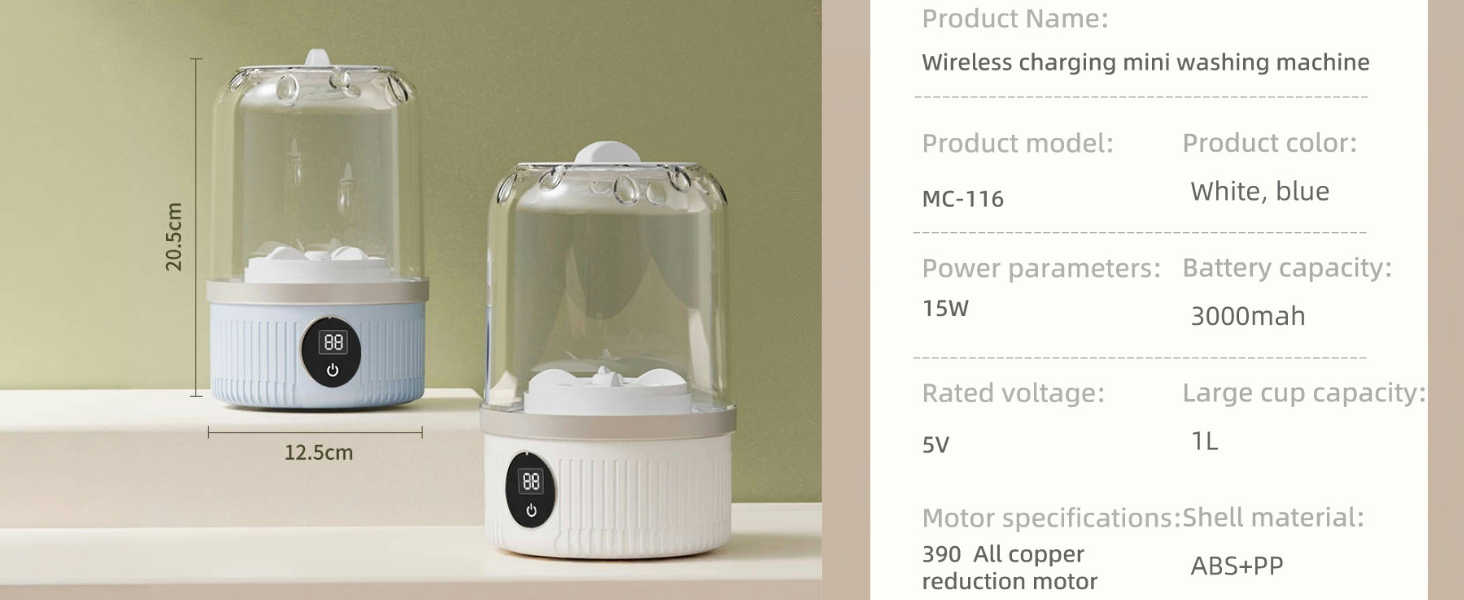 Portable Mini Washing Machine for Underwear, Socks, Baby Clothes – Rechargeable Cordless Compact Washer for Small Loads, Travel & Dorm Use – USB Charging Laundry Machine for Home, Apartment, RV 18 1