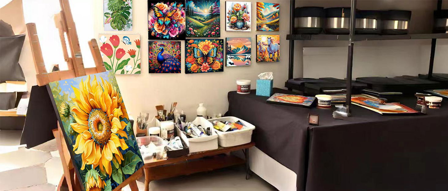 ajepon Framed Paint by Numbers Adults RoseRoses Paint by