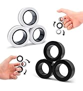 Cevioce Magnetic Ring Fidget Toy Set,6 PCS Fidget Rings Spinner Toys Adults & Kids,Finger Ring fo...