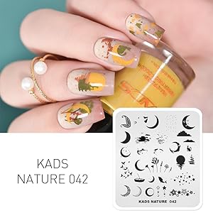 Amazon | KADS ネイルスタンププレート 月 スター スタンピング