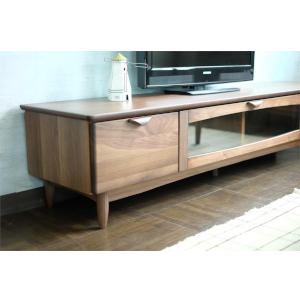 ISSEIKI テレビボード ミディアムブラウン 木製 ガラス扉付き 180cm ISSEIKI テレビボード ミディアムブラウン 木製 ガラス扉付き