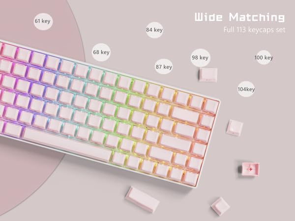 Amazon.com: Jelly Keycaps-Crystal Cute Keycaps Pink 60 65 75