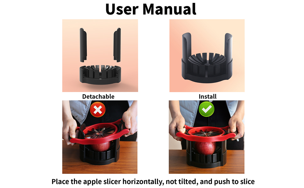 OOKUU Apple Slicer Corer, [Large Size] 16Blade Heavy Duty