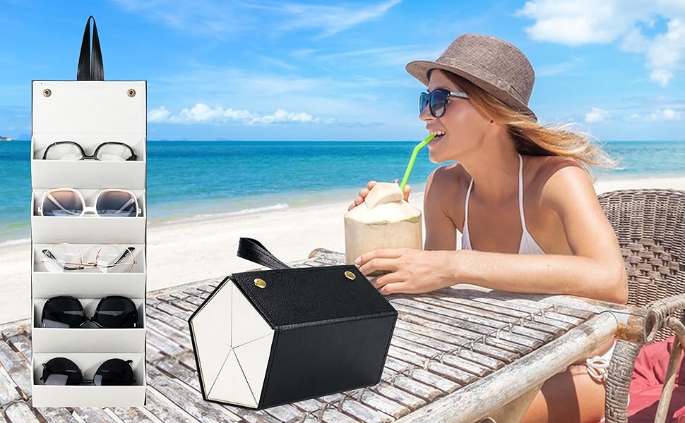 SIBRANT 2 Packs Travel Sunglasses Organizer, Sunglass Travel Case for