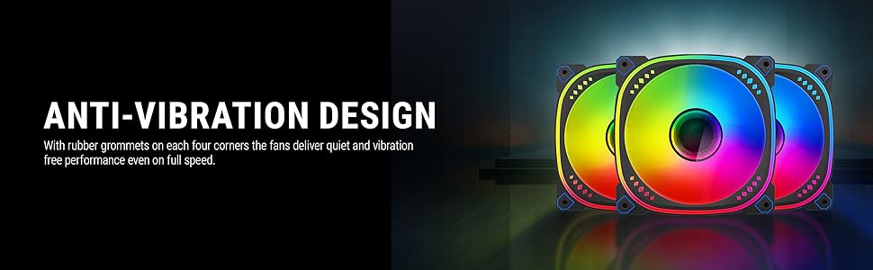 ant esports spectraflow argb case fan kit anti vibration design