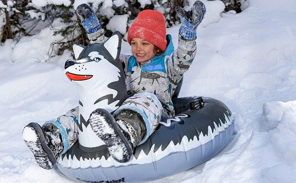 Amazon.com : SNOWCANDY Animal Inflatable Snow Sled, Multiple