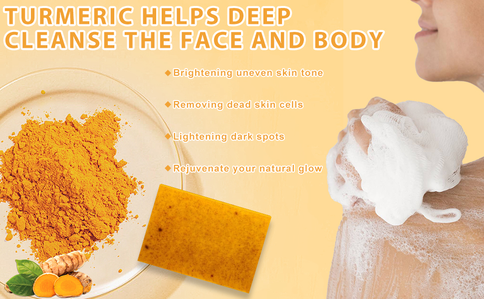 Turmeric Soap Works as a Body Wash to Deep Cleanse the Body and Exfoliate