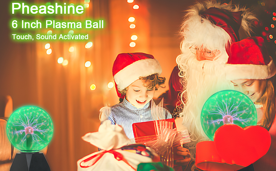 Pheashine Plasma Ball Lamp 6 inch, Plasma Ball Large Touch Sensitive