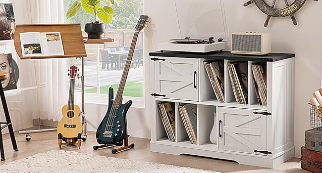 farmhouse record cabinet