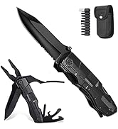 HONZIN Multitool Pliers 16 in 1 Multitool Pocket Knife with Nylon Sheath Black Multi Tool for Cam...
