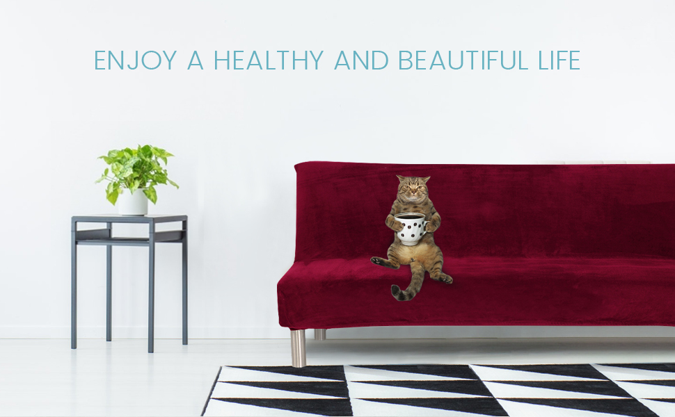 OKYUK Velvet Futon Cover Armless Sofa Covers Sofa Bed