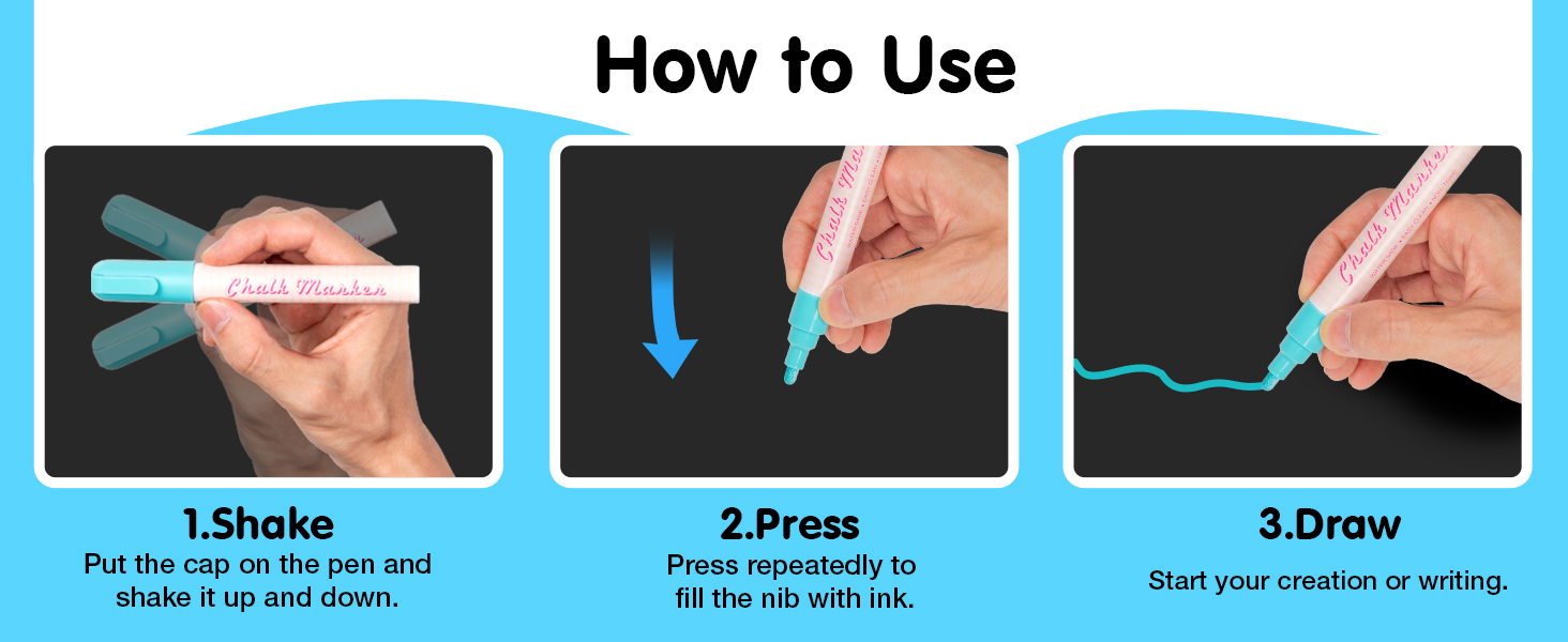 APOGO Chalk Pens for Blackboards Paint, Chalkboard, Window & Non Porous