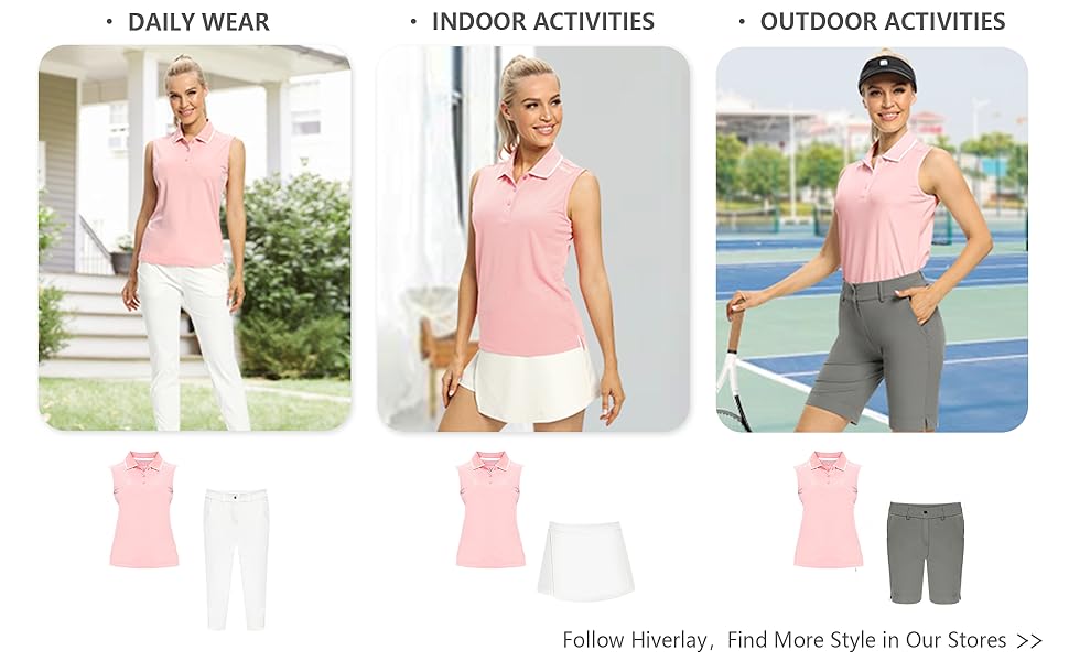 women sleeveless polo shirts