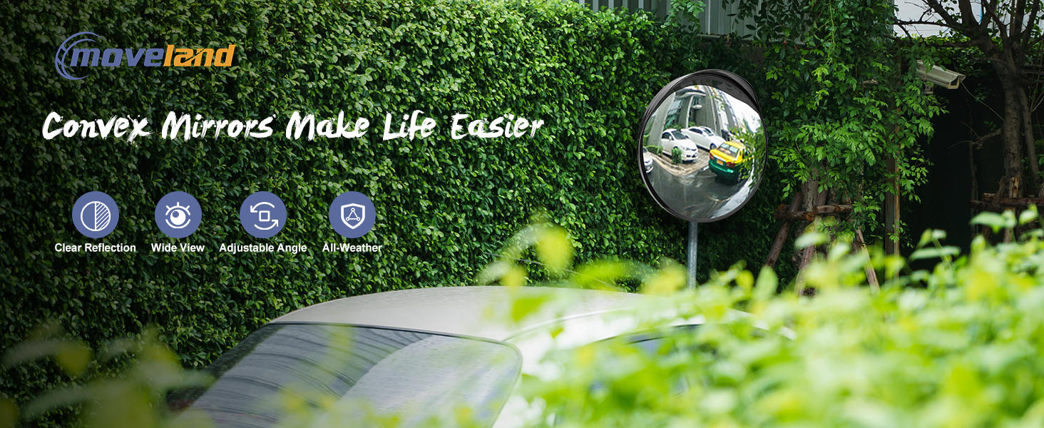 moveland 16 Inch Convex Security Mirror Adjustable