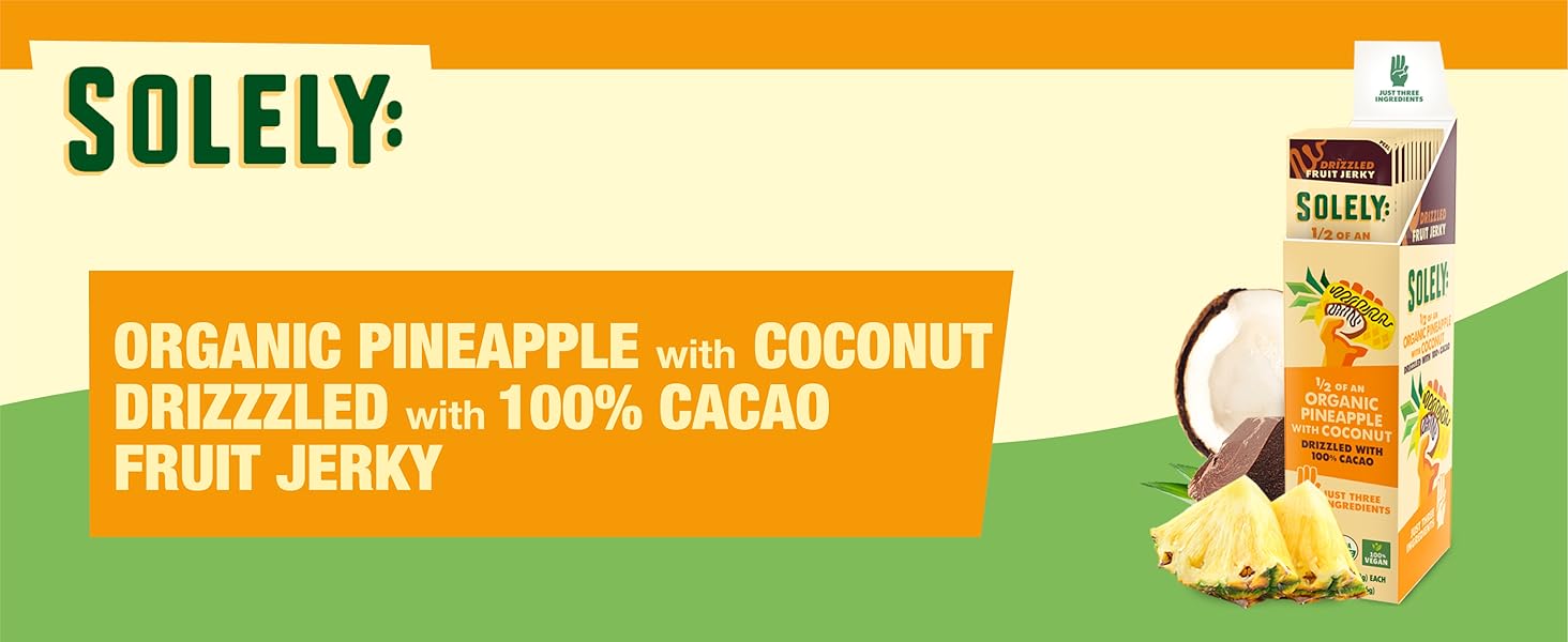 SOLELY Organic Pineapple Coconut Chocolate Drizzled Fruit