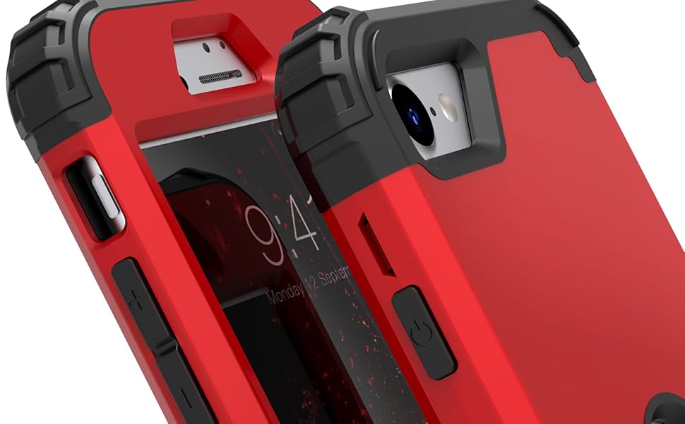 iPhone SE 2020 Case, IDweel Hybrid 3 in 1 Shockproof Slim Heavy Duty