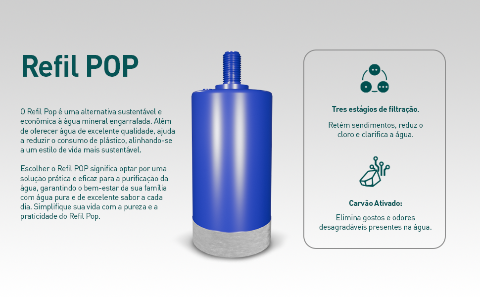 Refil para Torneira com Purificador POP