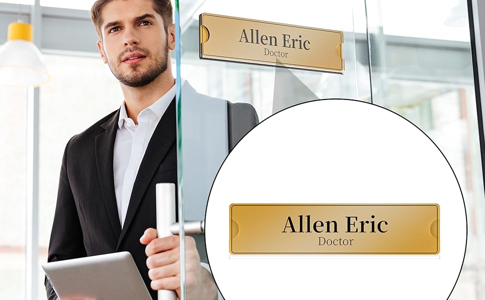 Richboom Acrylic Wall Name Plate Holder, 2x8 Inch, 60 Pack