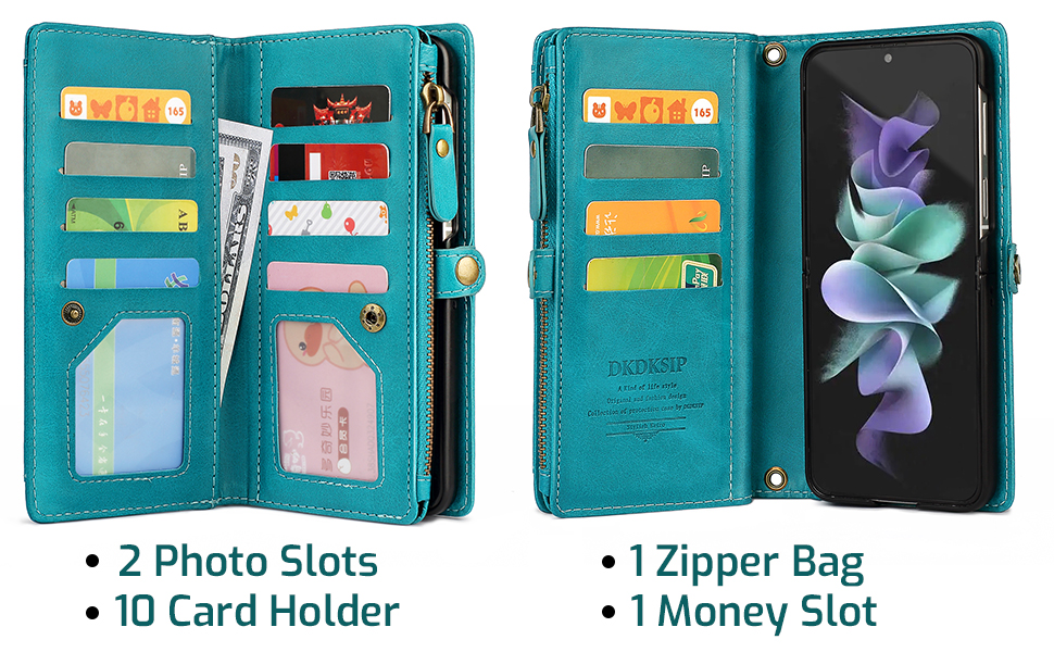 DKDKSIP Samsung Galaxy Z Flip 4 5G Wallet Case (2022