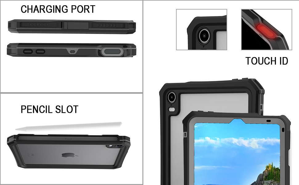 SHELLBOX 防水ケース iPad mini 6世代 7世代 8.3インチ Amazon.com: ShellBox Case Fit with iPad mini 7(A17 Pro)/ 6