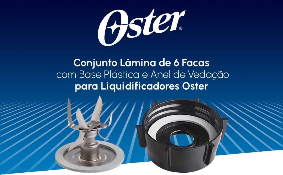 Conjunto Lâmina de 6 Facas com Base Plástica e Anel de Vedação