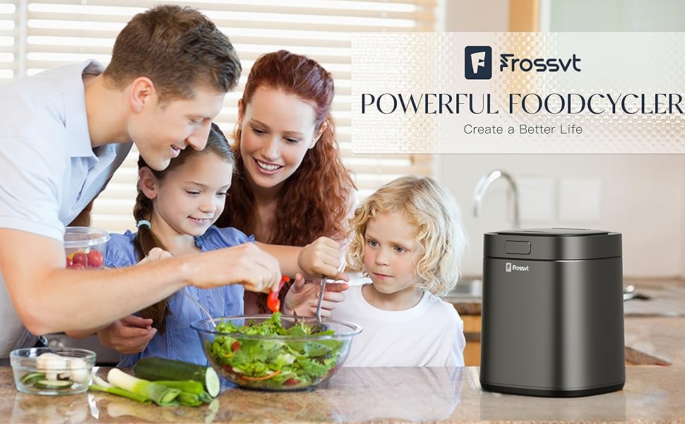 Frossvt Compost Bin Kitchen, 2.5L Countertop Electric