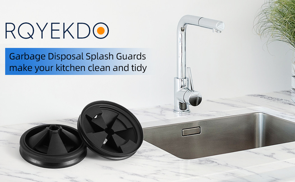 2Pcs RQYEKDO Garbage Disposal Splash Guards, 3 3/8 Inch Sink Baffle