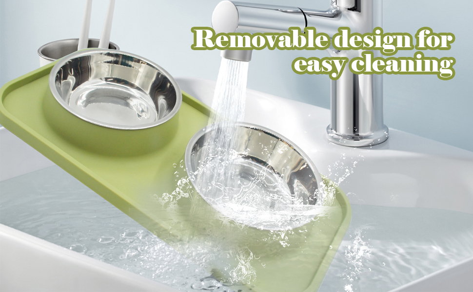 100% Waterproof BPA Free Cat and Dog Bowls Silicone Feeding Mat Set