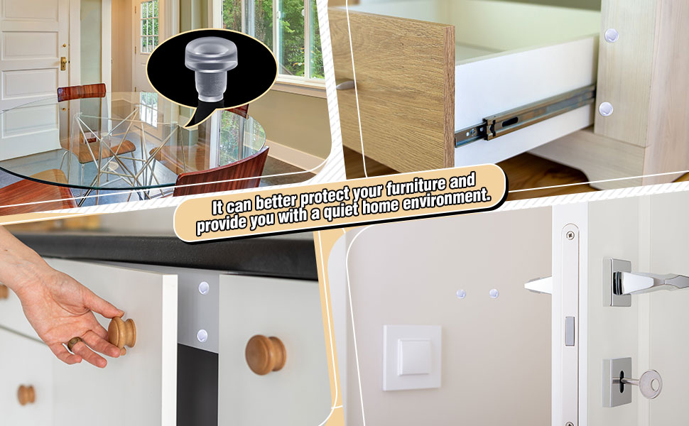 Glass Top Table Bumpers with Stem Clear Rubber Grippers Soft Clear Anti