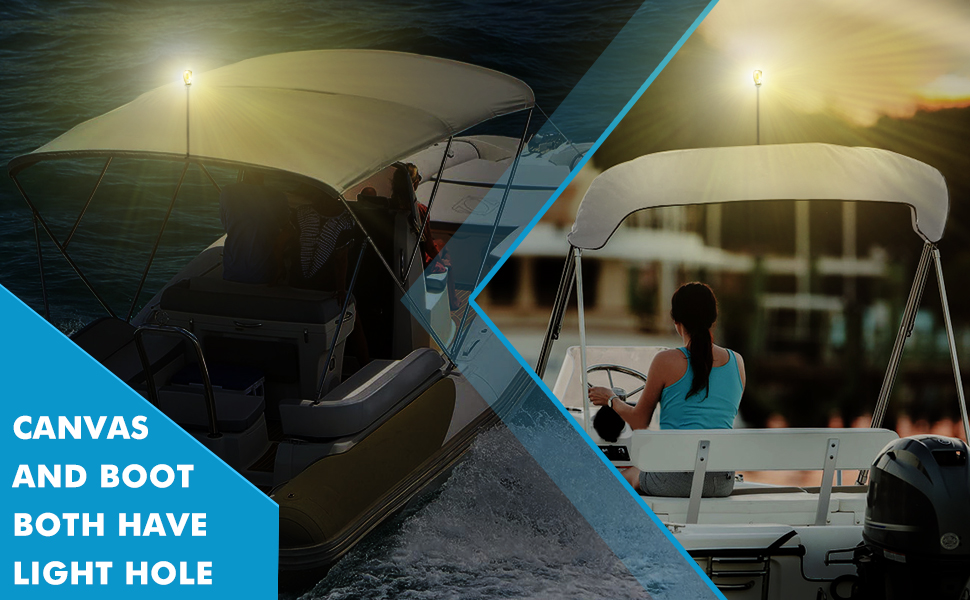 Fuprosico Bimini Top, 3 Bow Bimini Tops for Boat Canopy