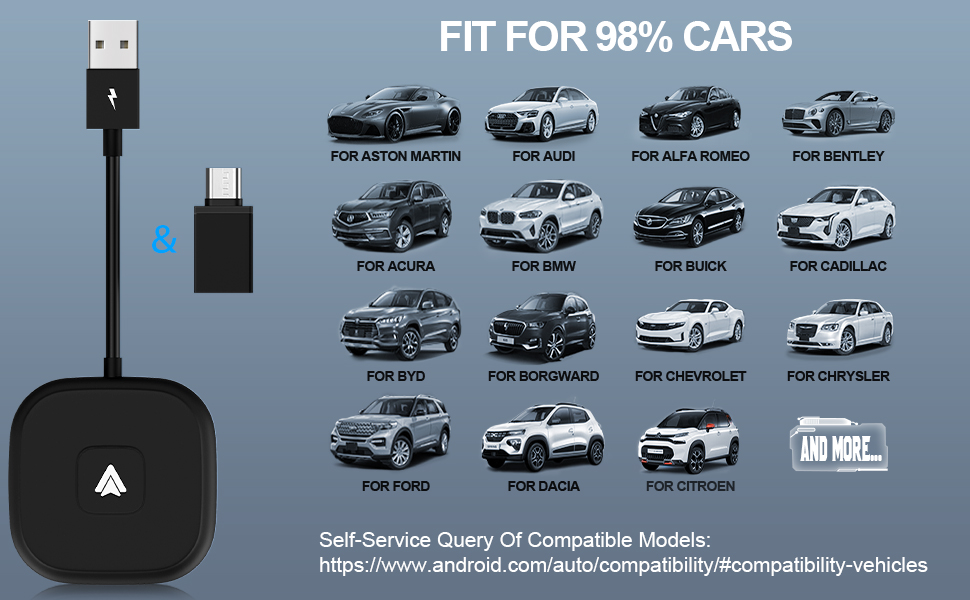 Wireless Android Auto Car Adapter, A2A Dongle, für Autos und ...