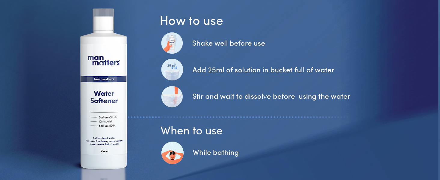 Man Matters Water Softener 500ml Instant Hard Water Softening Agent