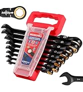 WORKPRO 8-piece Flex Head Ratcheting Wrench Set, Anti-slip Set SAE 5/16-3/4 inch, 72-Teeth, Cr-V ...