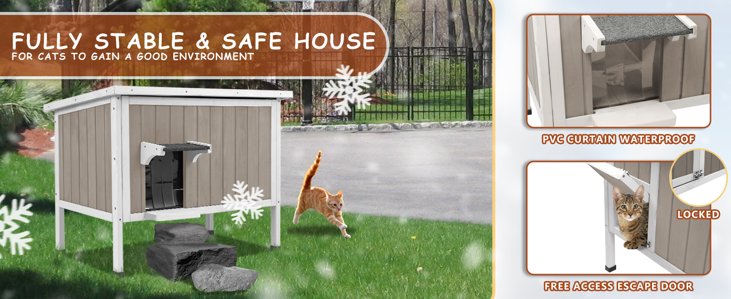 Gowoodhut Outdoor Cat House Insulated, AllAround Foam