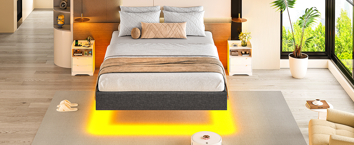 LED single beds 90x200cm