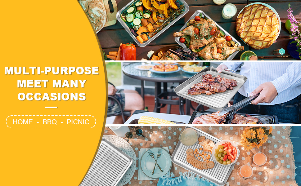 Zacfton Cookie Sheets Set of 2, Baking Sheet Stainless Steel Baking