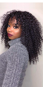 WENYU Kinky Curly Clip in Hair Extensions Human Hair For Black Women