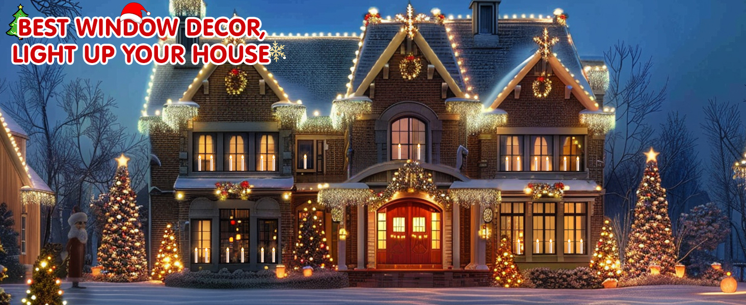 Christmas Window Candles Lights 6 Pack Battery Operated